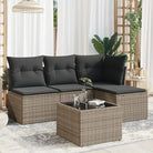 Zwart materiaal tuinset met gepoedercoat staal voor buiten ontspanning - Grijs / Met tafel - Tuinsets