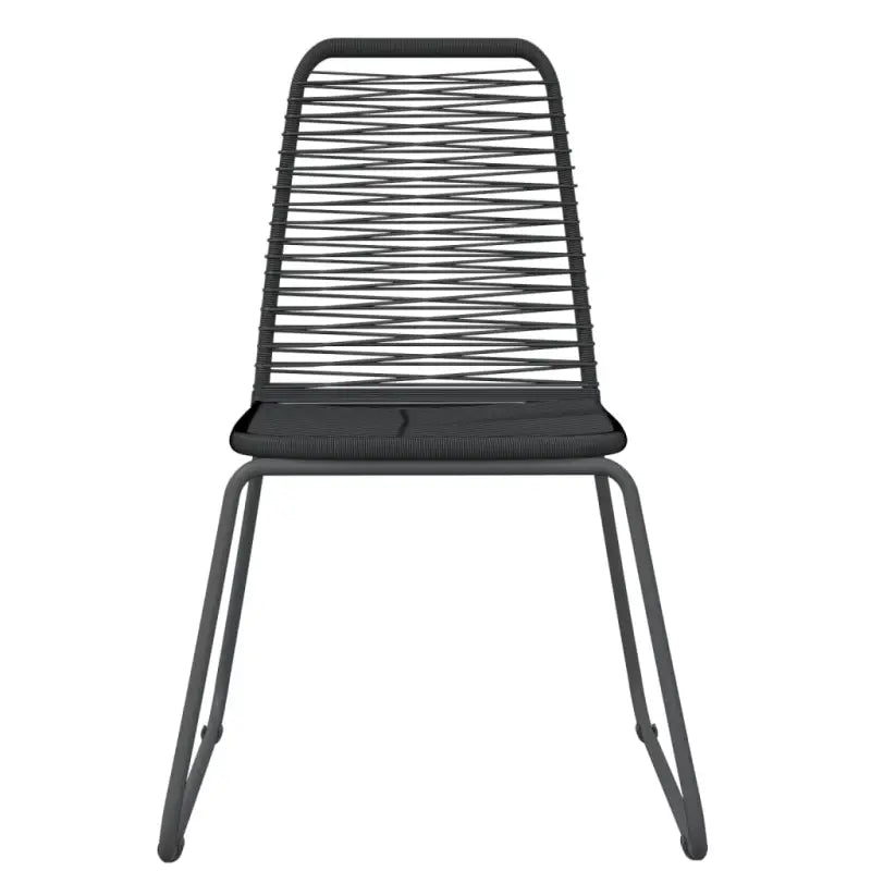 Zwart materiaal tuinset met gepoedercoat staal voor buitengebruik - 80 cm tafellengte - Tuinsets