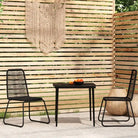 Zwart materiaal tuinset met gepoedercoat staal voor buitengebruik - 80 cm tafellengte - Tuinsets