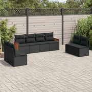 Zwart materiaal Tuinset met poly rattan en gepoedercoat staal - Tuinsets
