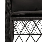 Zwart materiaal tuinset met poly rattan gemakkelijk schoon en duurzaam - Tuinsets