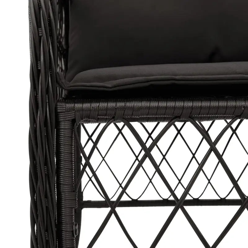 Zwart materiaal tuinset met poly rattan gemakkelijk schoon en duurzaam - Tuinsets