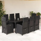 Zwart materiaal tuinset met poly rattan gemakkelijk schoon te maken - Tuinsets