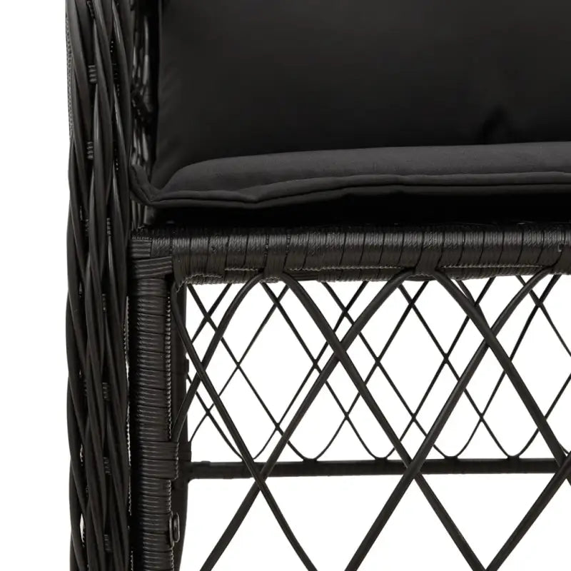 Zwart materiaal tuinset met poly rattan voor gemakkelijk schoon en duurzaam genot - Tuinsets