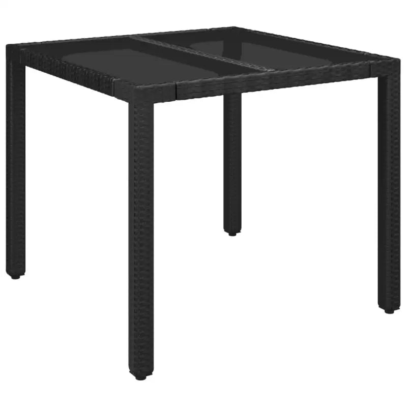Zwart materiaal tuinset met poly rattan voor gemakkelijk schoon en duurzaam gebruik - Tuinsets