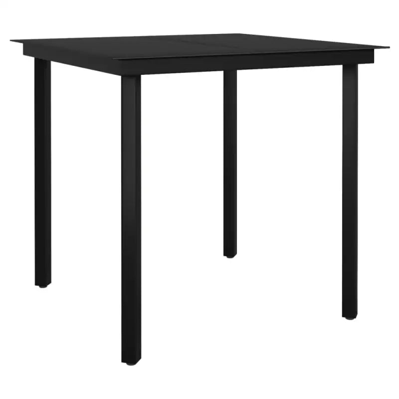 Zwart materiaal tuinset met stabiele gepoedercoate tuintafel - Tuinsets