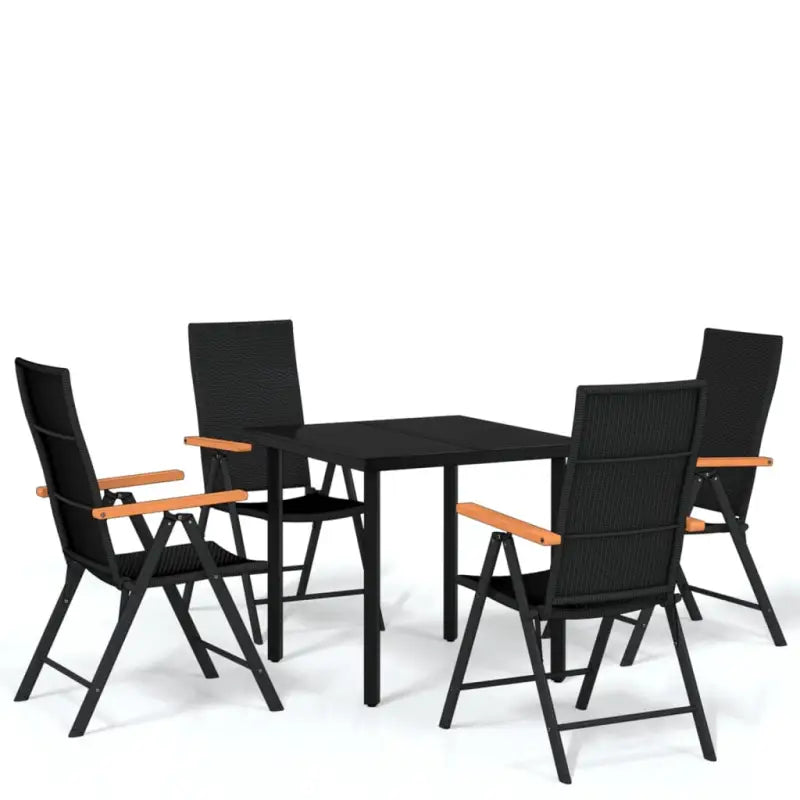 Zwart materiaal tuinset met stabiele gepoedercoate tuintafel - Tuinsets