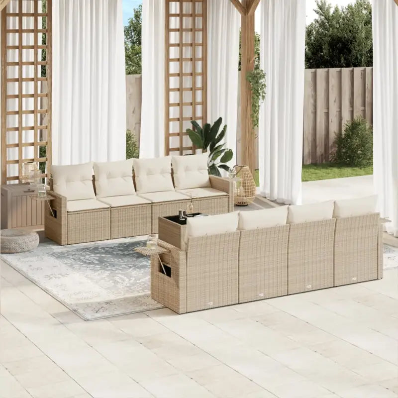 Zwart materiaal tuinset met waterdichte tas en gepoedercoat staal - beige en crèmekleurig - Tuinsets
