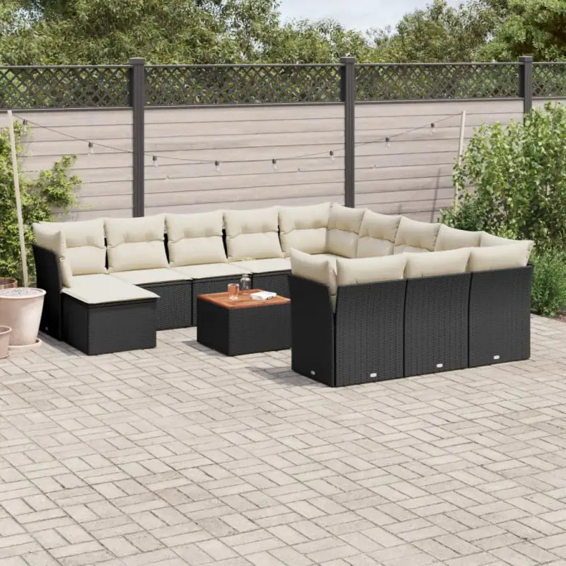 Zwart materiaal tuinset met waterdichte tas en gepoedercoat staal - Zwart en crème - Tuinsets