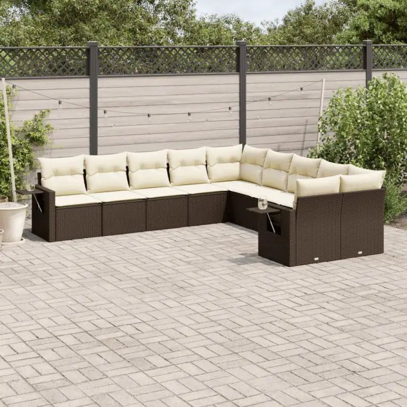 Zwart materiaal tuinset van gepoedercoat staal met aantrekkelijke afmetingen - Bruin en crème / Zonder tafel - Tuinsets