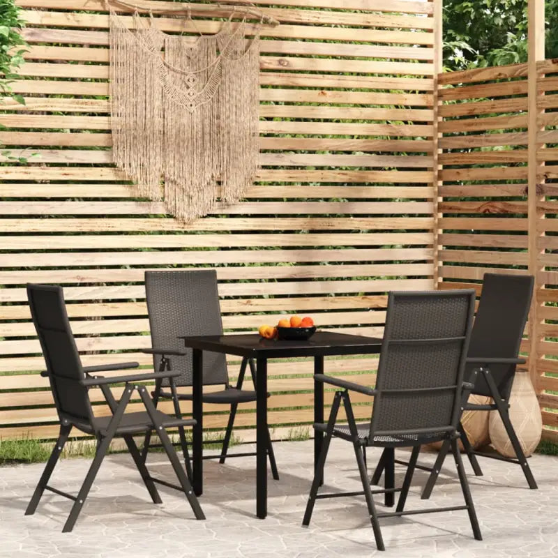 Zwart materiaal tuinset voor een stijlvolle buitenruimte - 80 cm tafellengte - Tuinsets