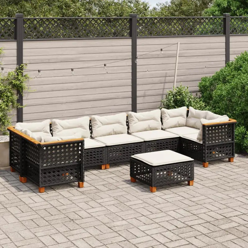 Zwart materiaal tuinsets met natuurlijke olieafwerking en afmetingen - Tuinsets