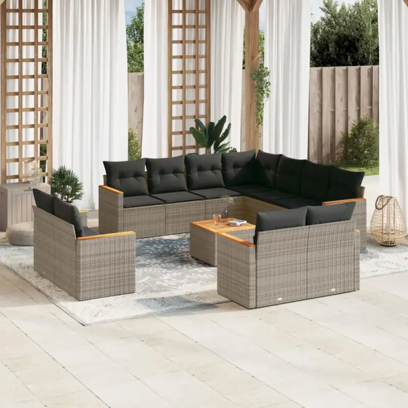 Zwart materiaal tuinsets met waterdichte tas en gepoedercoat staal - Grijs / Met tafel - Tuinsets
