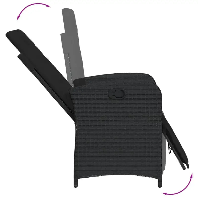 Zwart materiaal tuinstoelen met poly rattan en gemakkelijk schoon te maken - Tuinsets