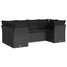 Zwart materiaal tuinstoelenset met poly rattan en gepoedercoat staal - Tuinsets