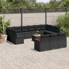 Zwart material loungeset met gepoedercoat staal en waterdichte tas - Zwart / Met tafel - Tuinsets