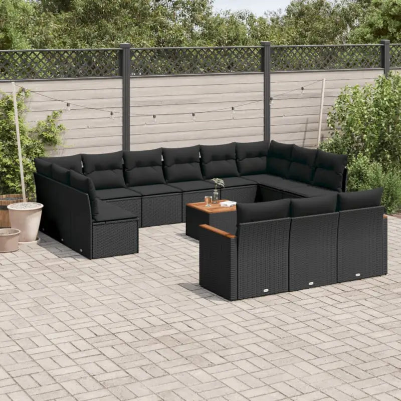 Zwart material loungeset met gepoedercoat staal en waterdichte tas - Zwart / Met tafel - Tuinsets