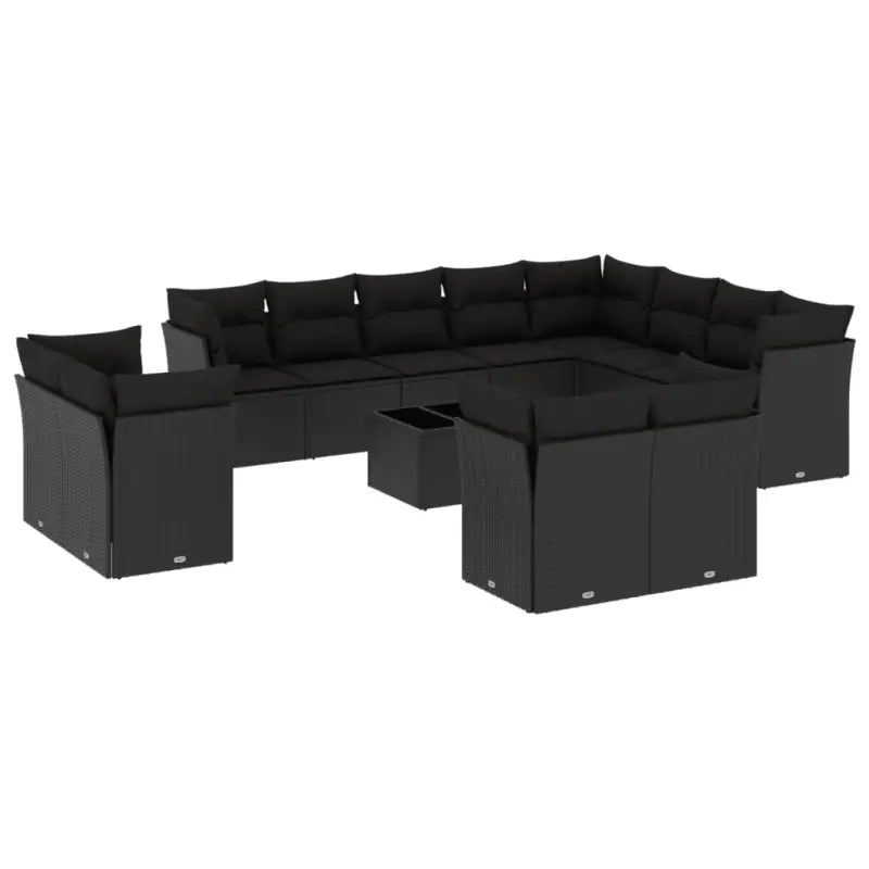 Zwart material loungeset met waterdichte tas en gepoedercoat staal - Tuinsets