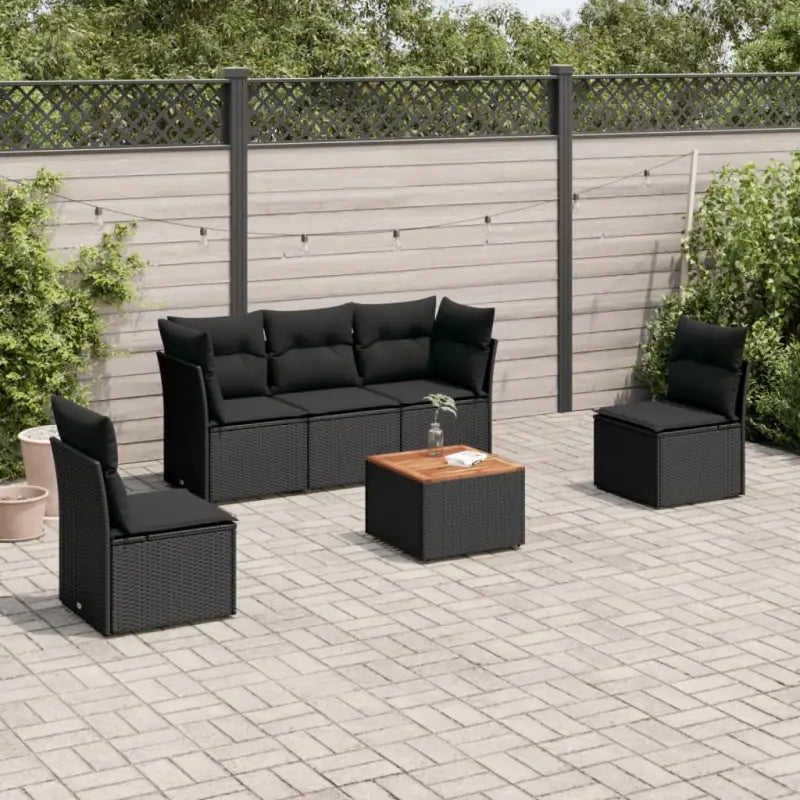 Zwart Material Loungeset met Waterdichte Tas en Gepoedercoat Staal - Tuinsets