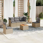 Zwart Material Loungeset met Waterdichte Tas en Gepoedercoat Staal - beige mix en lichtgrijs - Tuinsets