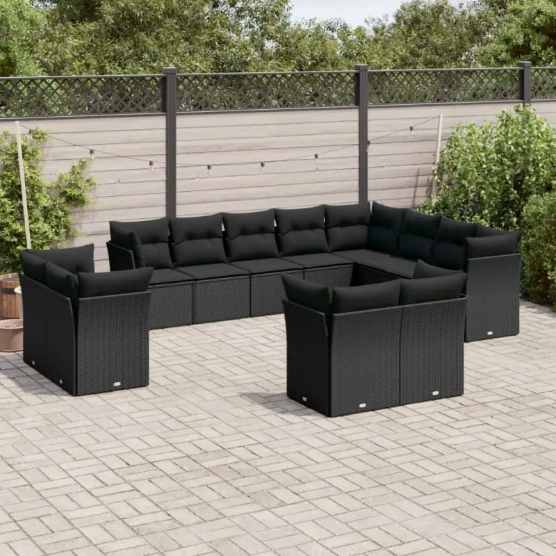 Zwart material loungeset met waterdichte tas en gepoedercoat staal - Zwart / Zonder tafel - Tuinsets