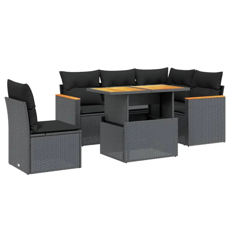 Zwart materialen loungeset met gepoedercoat staal en comfortabele afmetingen - Tuinsets