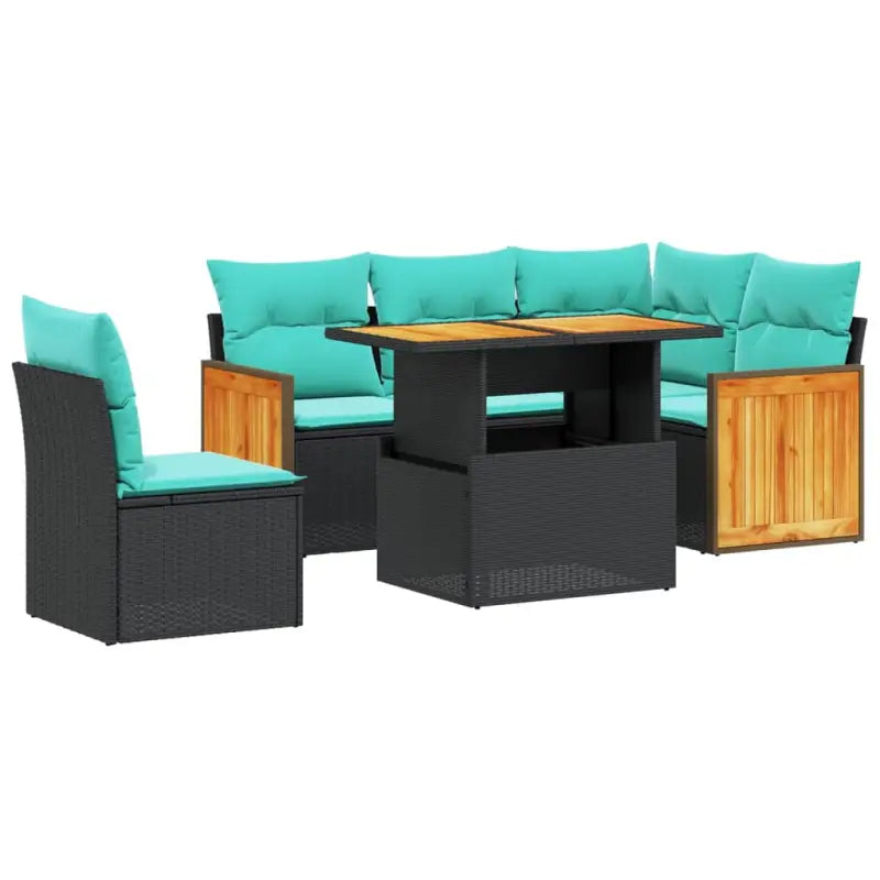 Zwart materialen loungeset met gepoedercoat staal en comfortabele afmetingen - Tuinsets