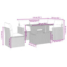 Zwart materialen loungeset met gepoedercoat staal en comfortabele afmetingen - Tuinsets