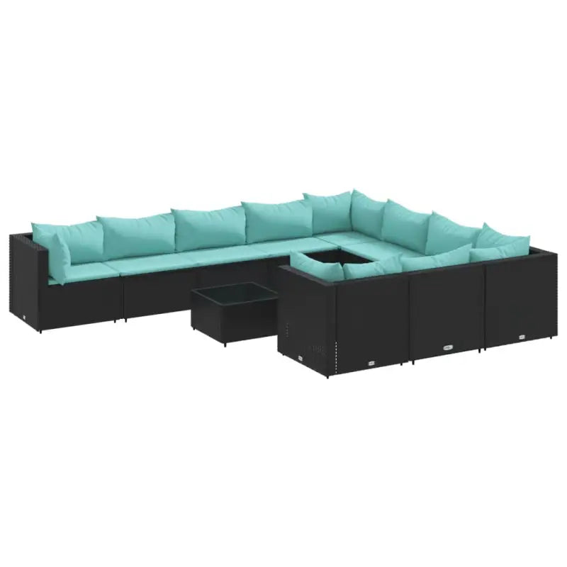 Zwart materialen loungeset met gepoedercoat staal en comfortabele afmetingen - Tuinsets