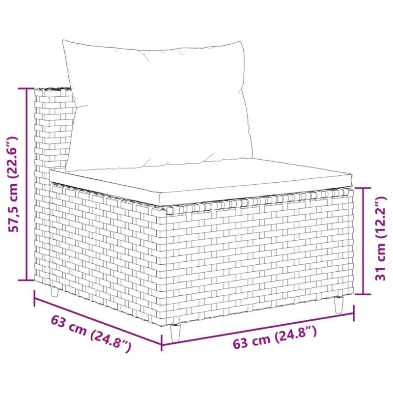 Zwart materialen loungeset met gepoedercoat staal en comfortabele afmetingen - Tuinsets