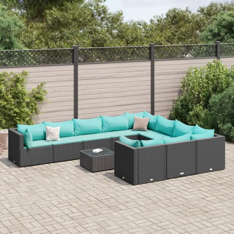 Zwart materialen loungeset met gepoedercoat staal en comfortabele afmetingen - Tuinsets