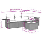 Zwart materialen loungeset met gepoedercoat staal voor tuin of terras - Tuinsets
