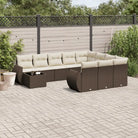 Zwart materialen loungeset met waterdichte tas en gepoedercoat staal - Bruin en crème - Tuinsets