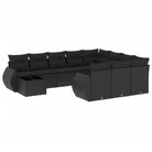 Zwart materialen loungeset met waterdichte tas en gepoedercoat staal - Tuinsets