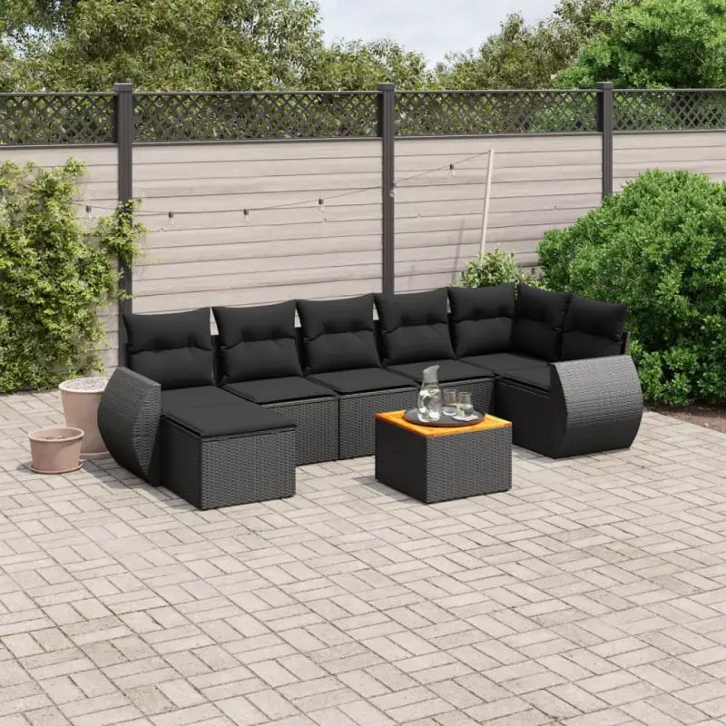 Zwart materialen loungeset met waterdichte tas en gepoedercoat staal - Tuinsets