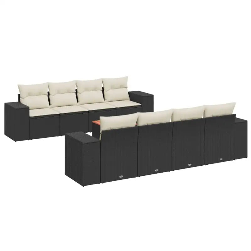 Zwart materialen loungeset van gepoedercoat staal voor tuin of terras - Tuinsets