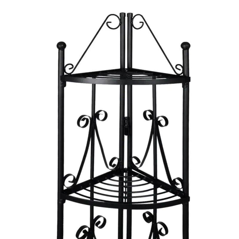 Zwart plantenrek met rozenpatroon voor tuin patio of terras - Plantenstandaarden