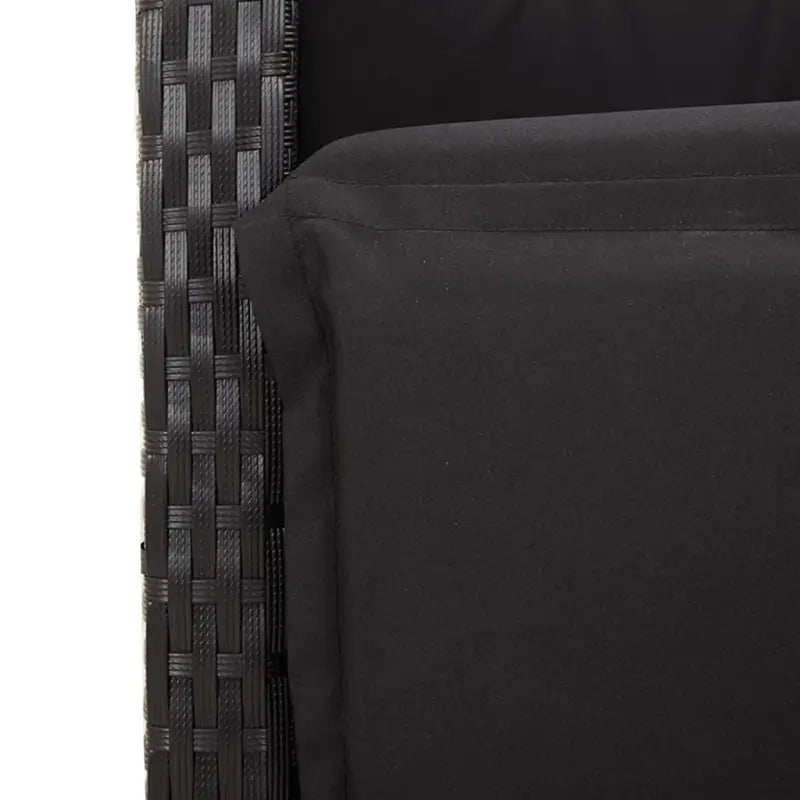 Zwart poly rattan tuinset gemakkelijk schoon en onderhoudsarm - Tuinsets