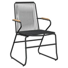 Zwart tuinmeubelset met gehard glas en gepoedercoat staal - Tuinsets