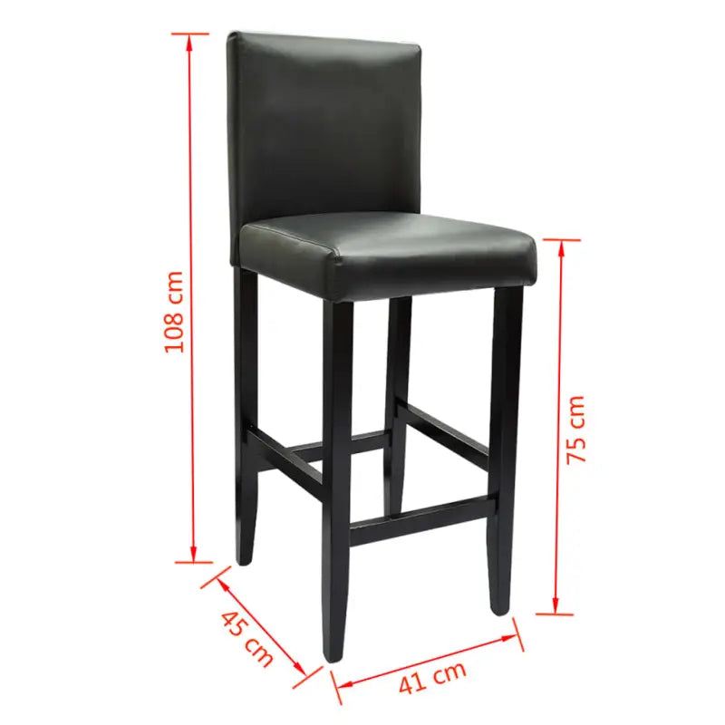 Zwarte barkrukken set van 4 met klassiek design en comfortabele zitting - Zwart / 4 - Barkrukken