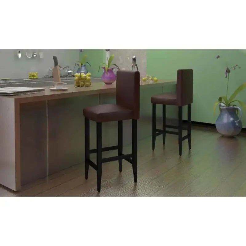 Zwarte barkrukken set van 4 met klassiek design en comfortabele zitting - Donkerbruin / 4 - Barkrukken