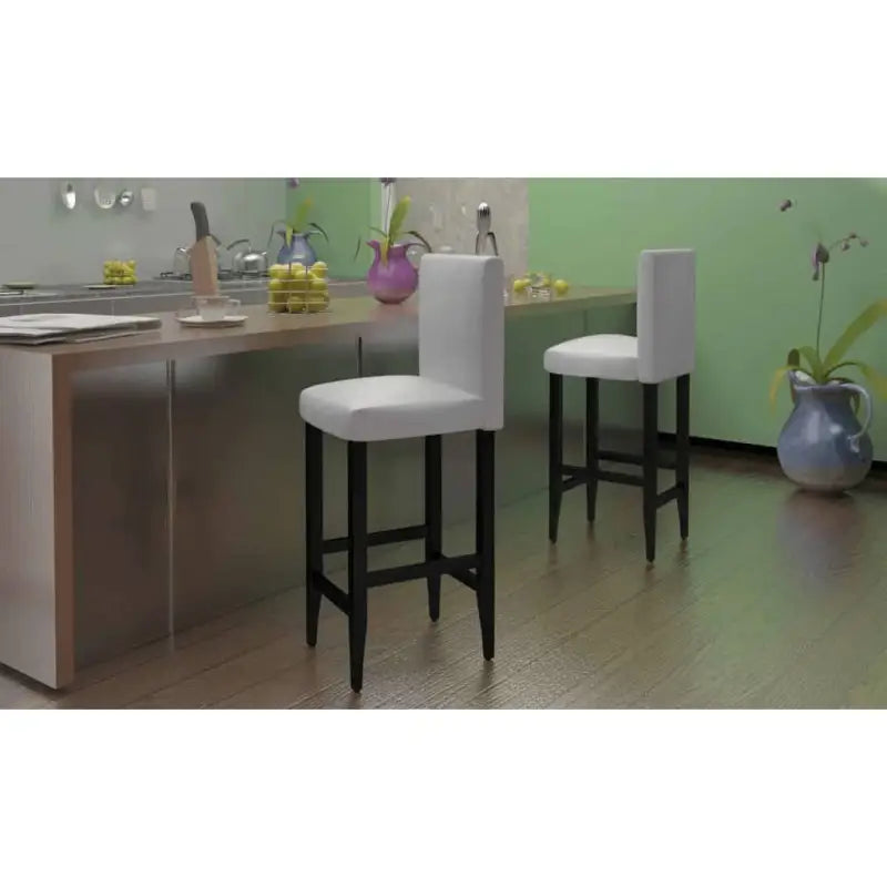 Zwarte barkrukken set van 4 met klassiek design en comfortabele zitting - Wit / 6 - Barkrukken