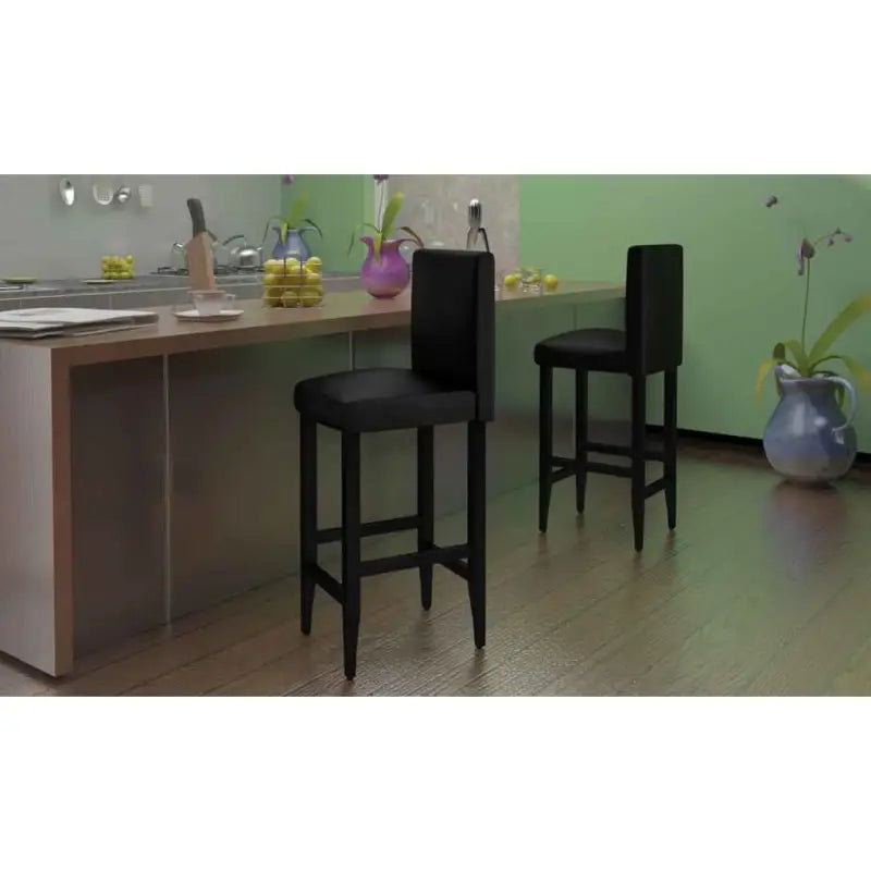 Zwarte barkrukken set van 4 met klassiek design en comfortabele zitting - Barkrukken