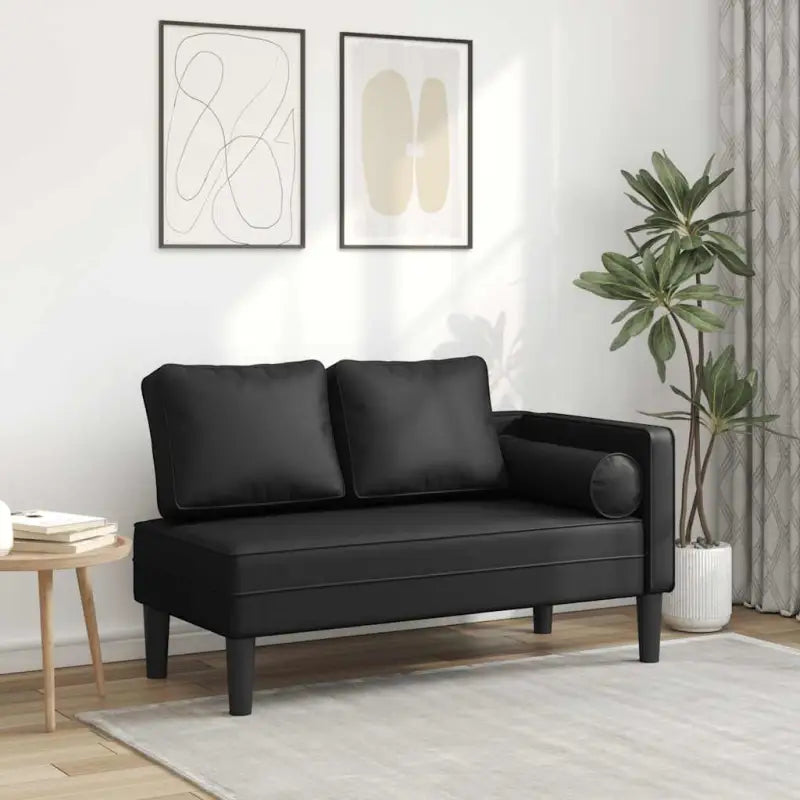 Zwarte chaise longue met comfortabel kussen voor ultiem relaxen - Chaises longues