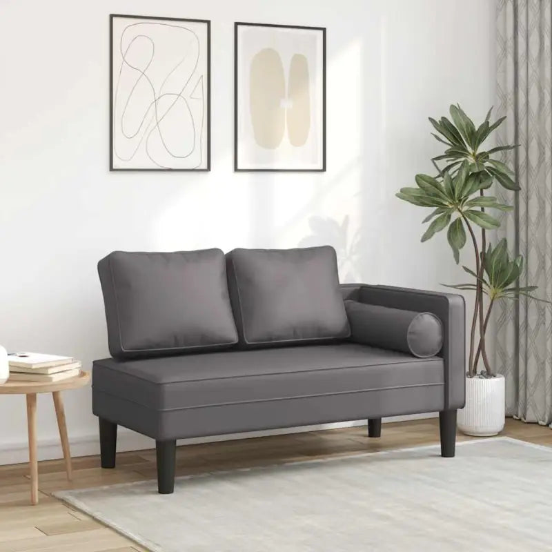 Zwarte chaise longue met comfortabel kussen voor ultiem relaxen - Grijs / 1 - Chaises longues