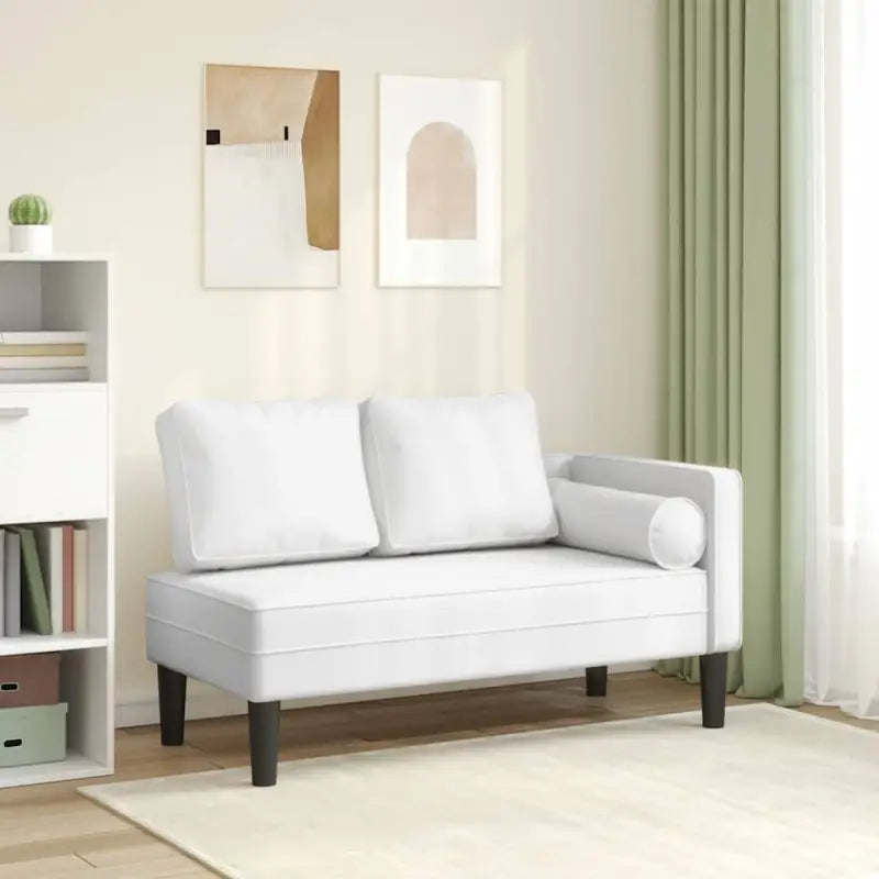 Zwarte chaise longue met comfortabel kussen voor ultiem relaxen - Wit / 1 - Chaises longues