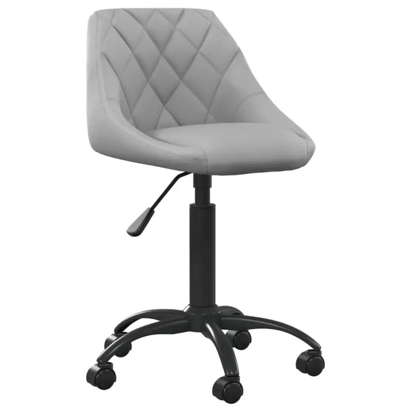 Zwarte gepoedercoate verstelbare bureaustoel met fluwelen zitcomfort - Lichtgrijs / 1 - Bureaustoelen