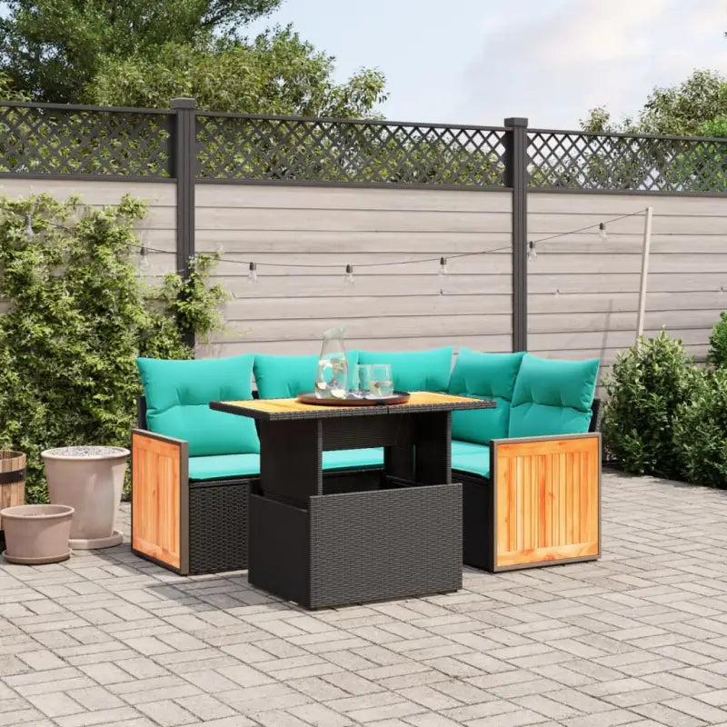 Zwarte loungeset in gepoedercoat staal met comfortabele afmetingen zitting - Tuinsets