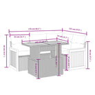 Zwarte loungeset in gepoedercoat staal met comfortabele afmetingen zitting - Tuinsets