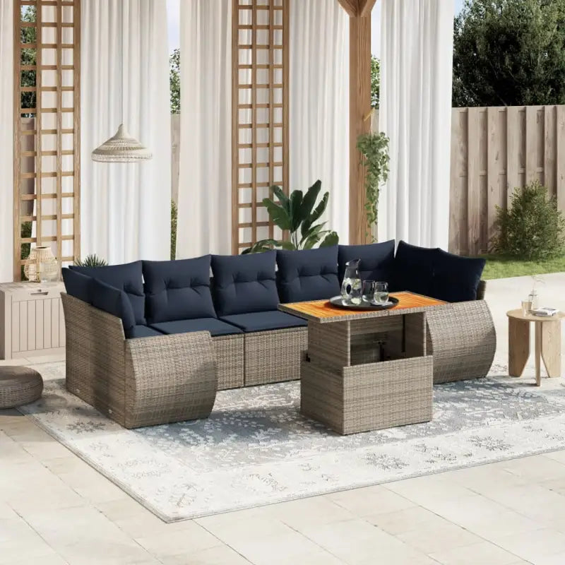 Zwarte loungeset in gepoedercoat staal met perfecte afmetingen voor tuin - Grijs / zonder opbergruimte - Tuinsets